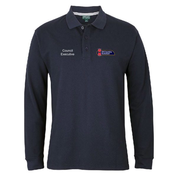 SA COUNTRY BASKETBALL - COUNCIL EXECUTIVE - NAVY LS POLO SHIRT