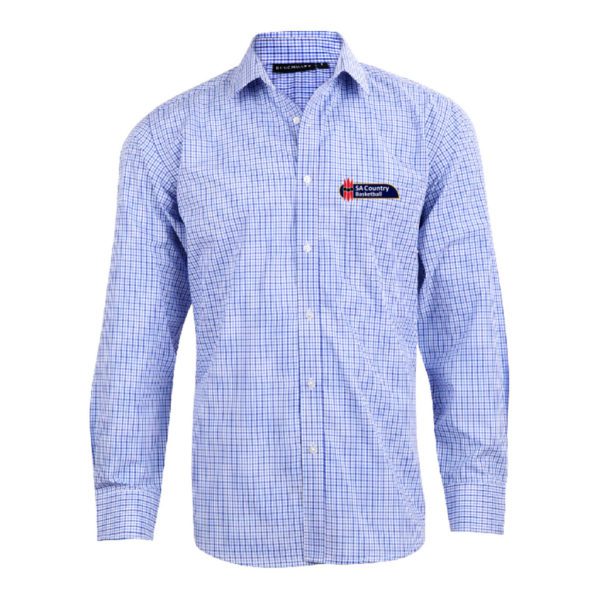 SA COUNTRY BASKETBALL - STAFF - BLUE CHECK CORPORATE SHIRT