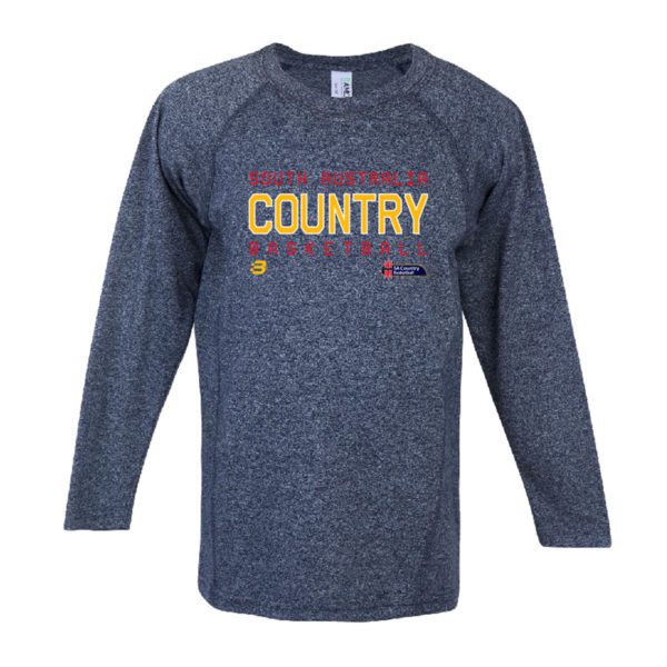 SA COUNTRY BASKETBALL - COACHES MERCHANDISE- HEATHER NAVY TSHIRT - LS - YOUTH