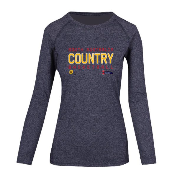 SA COUNTRY BASKETBALL - STAFF - HEATHER NAVY TSHIRT - LS - WOMENS