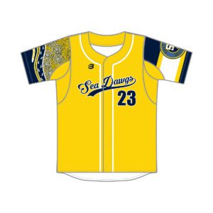 SOUTHERN SEA DAWGS - BASEBALL JERSEY - MENS - YELLOW