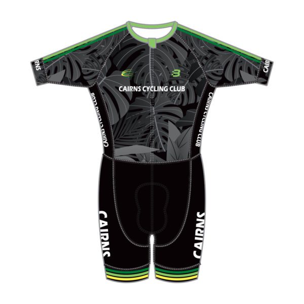 Cairns Cycling Club – MENS SKINSUIT WITH POCKETS – BLACK