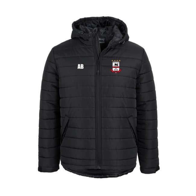 PARA HILLS EAST SOCCER CLUB - HOODED PUFFER JACKET - Blackchrome