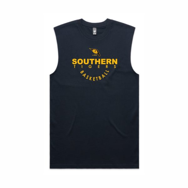 OS4687 - southern tigers basketball club - black sleeveless tee - mens