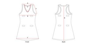 3198 - Netball Dress Womens Youth - V Neck