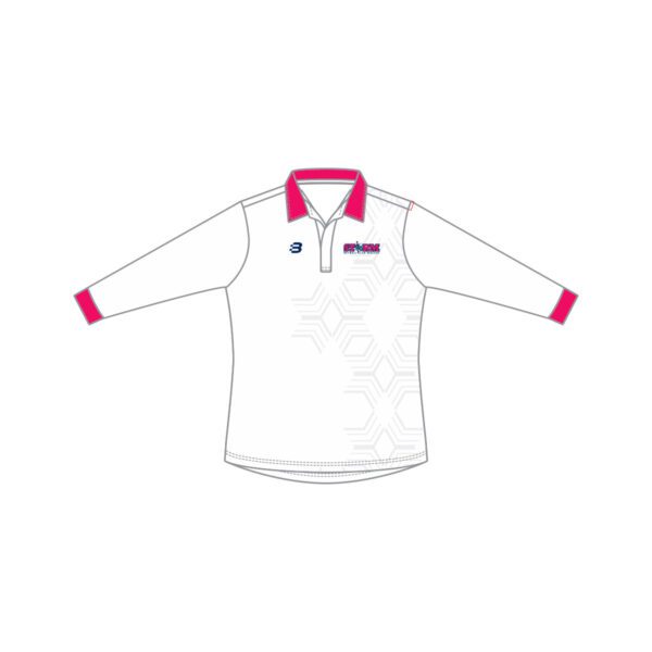 VL101020 - storm netball club mackay - 6315 - polo set-in long sleeve with cuff - women's adult (curves)_front