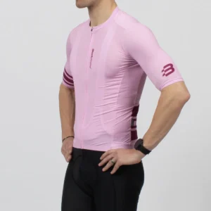 Men’s – Short Sleeve Cycling Jersey – Pink Classic - Left