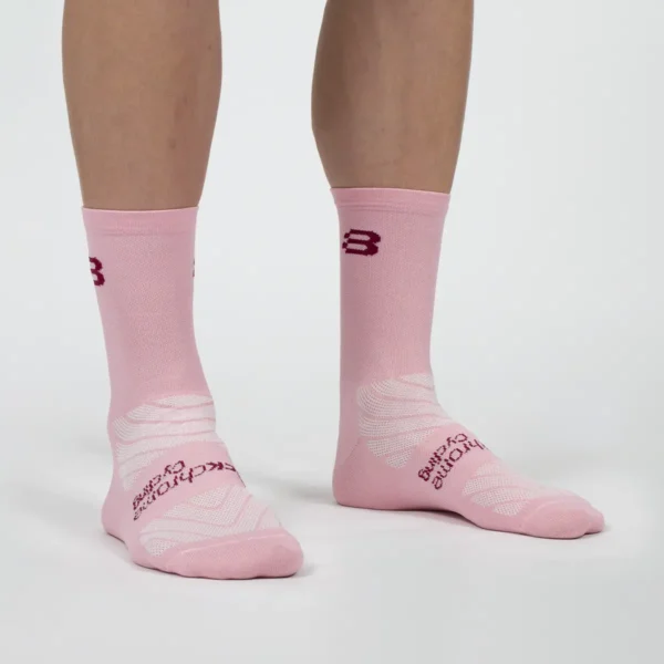 Knitted Cycling Socks – Pink Classic - Front v2