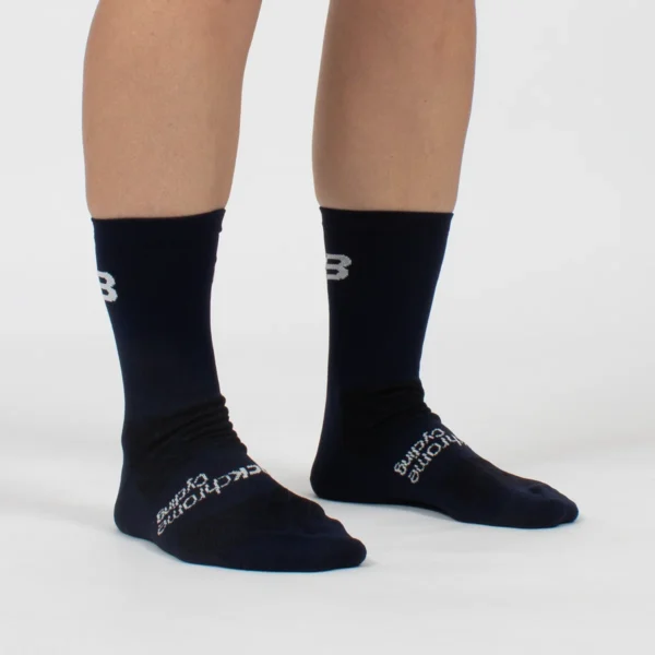 Knitted Cycling Socks – Navy Classic - Front