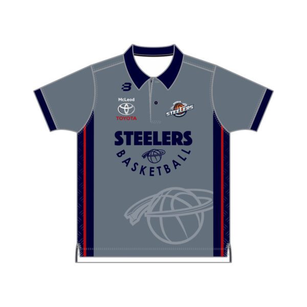 WHYALLA BASKETBALL CLUB - POLO SHIRT - GREY - MENS