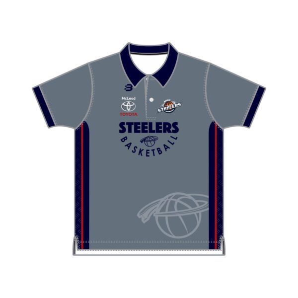 WHYALLA BASKETBALL CLUB - POLO SHIRT - GREY - YOUTH